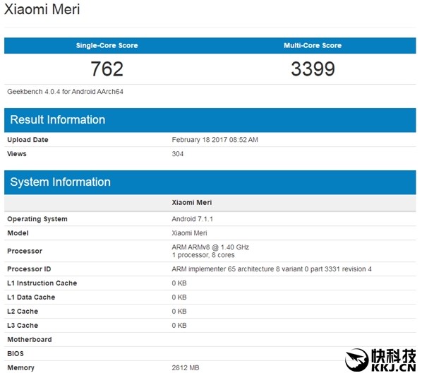 Xiaomi Mi5C в Geekbench