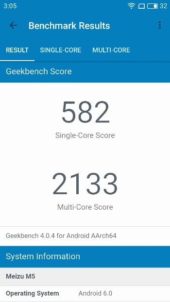 Meizu M5 в Geekbench 4