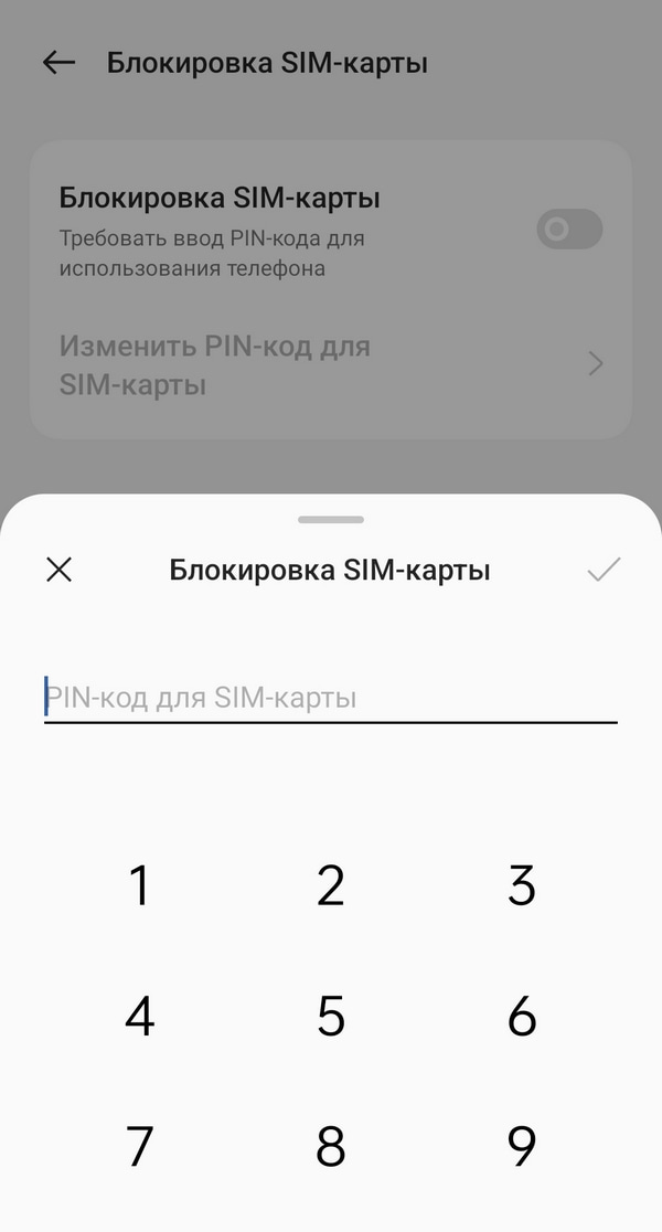 установить PIN-код для SIM-карты