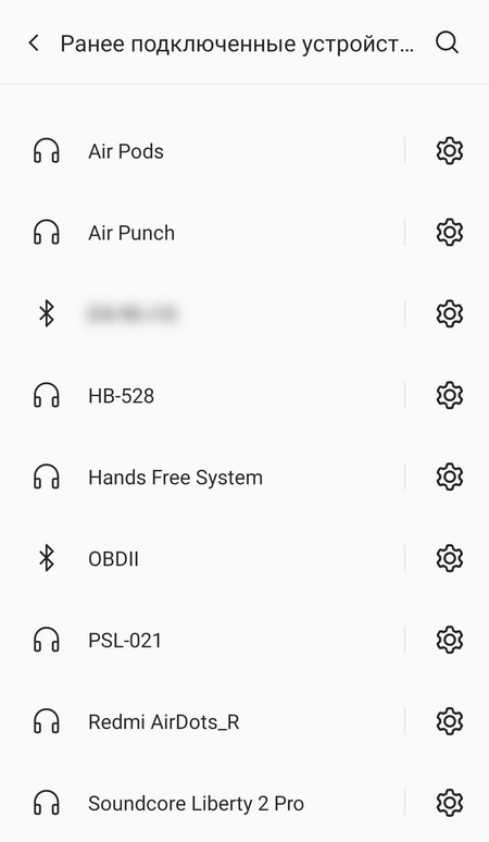 Подключенные устройства Bluetooth