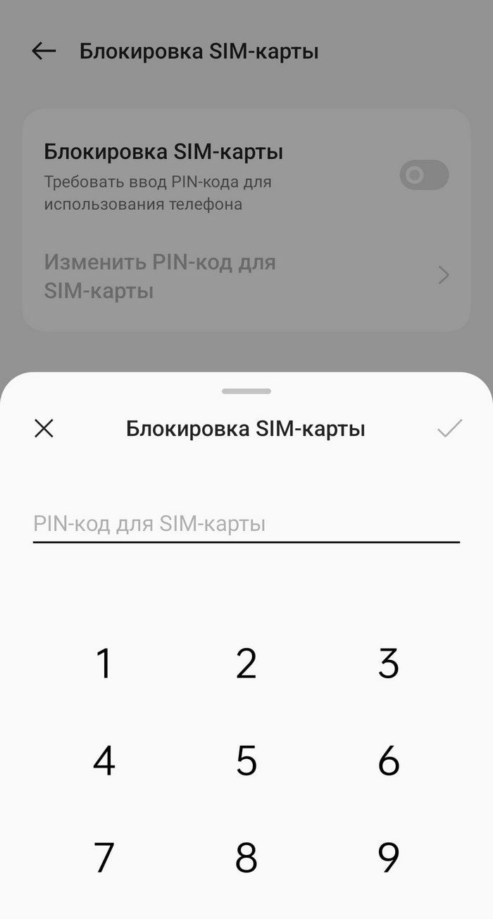 заблокировать SIM-карту в настройках телефона